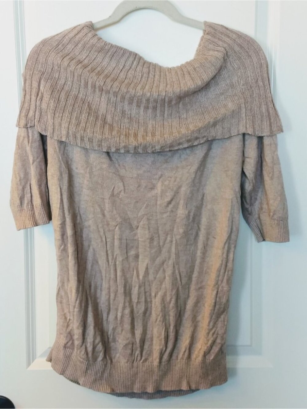 Express Beige Tan Off Shoulder Sweater Size Medium